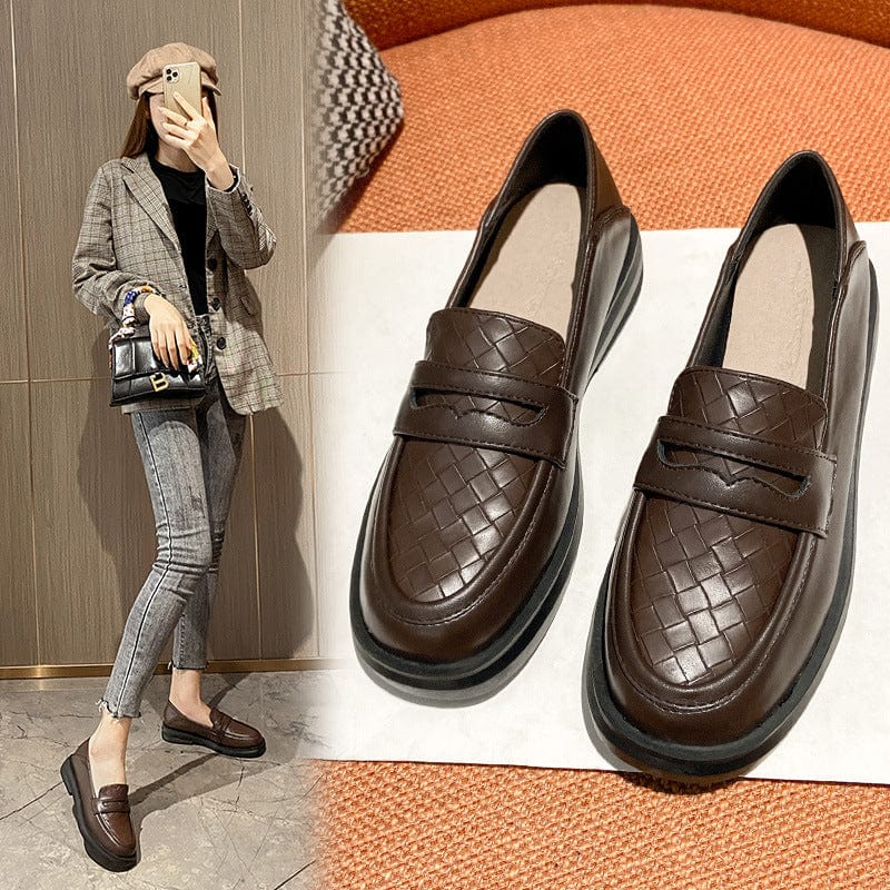 32 33 34 size small leather shoes women British style 2021 new coarse single soft leather large size women's shoes 41-43