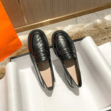 32 33 34 size small leather shoes women British style 2021 new coarse single soft leather large size women's shoes 41-43