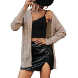 Amazon independent station cross-border 2022 new European and American fashion women's twist long sleeve solid color sweater cardigan coat