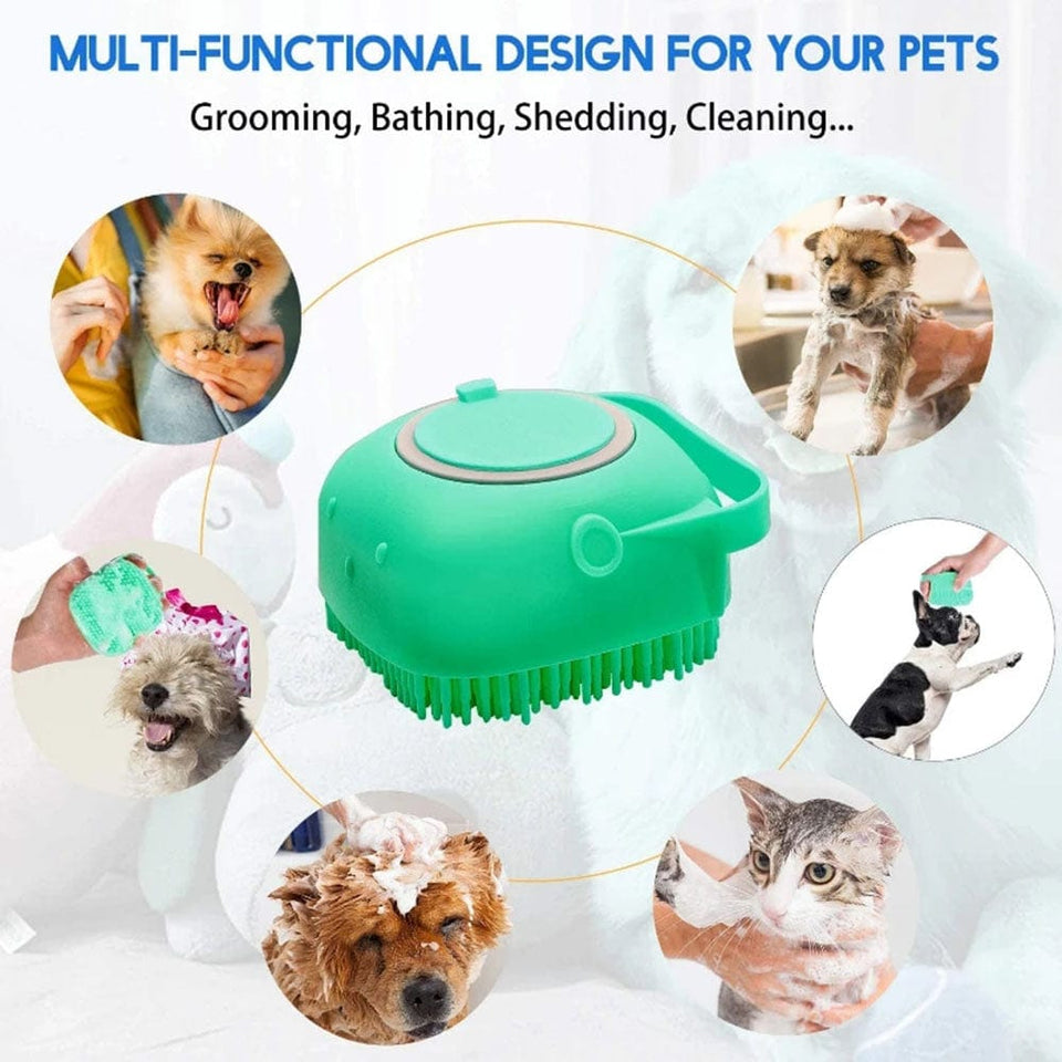 Animals & Pet Supplies 【CJ327】Pet Shampoo Massager Brush  Massage Comb Grooming Scrubber Shower Brush for Bathing Short Hair Pets Soft Silicone Brush