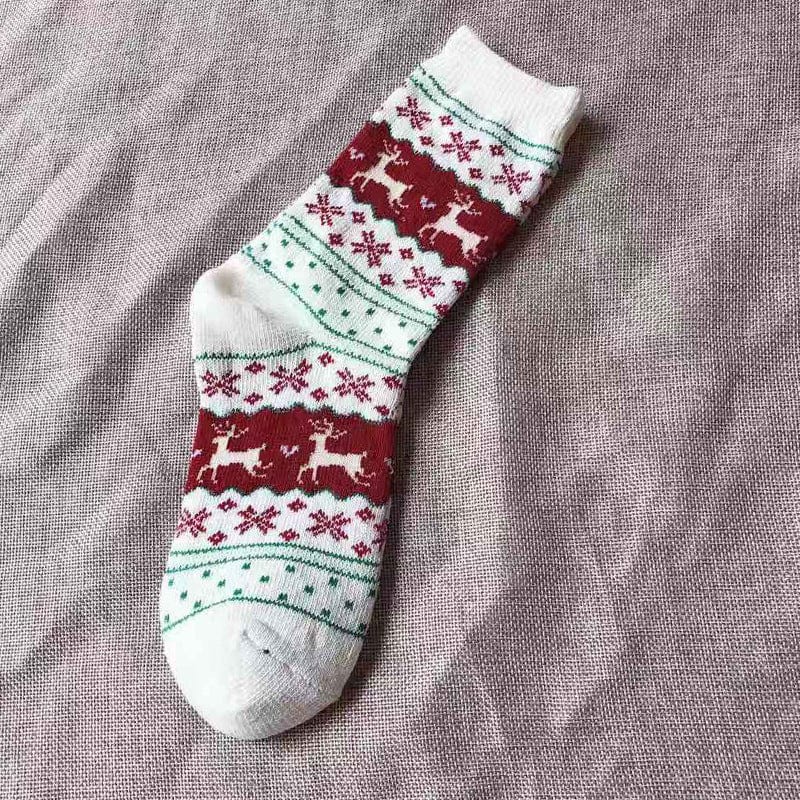 Beige / Free size Autumn and winter warm female socks Christmas gold deer rabbit wool socks manufacturers wholesale