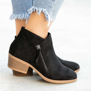 Boots Black / 2 Women Zipper Ankle Boots