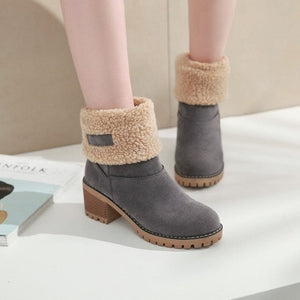 Boots Women Medium Heel Winter Boots