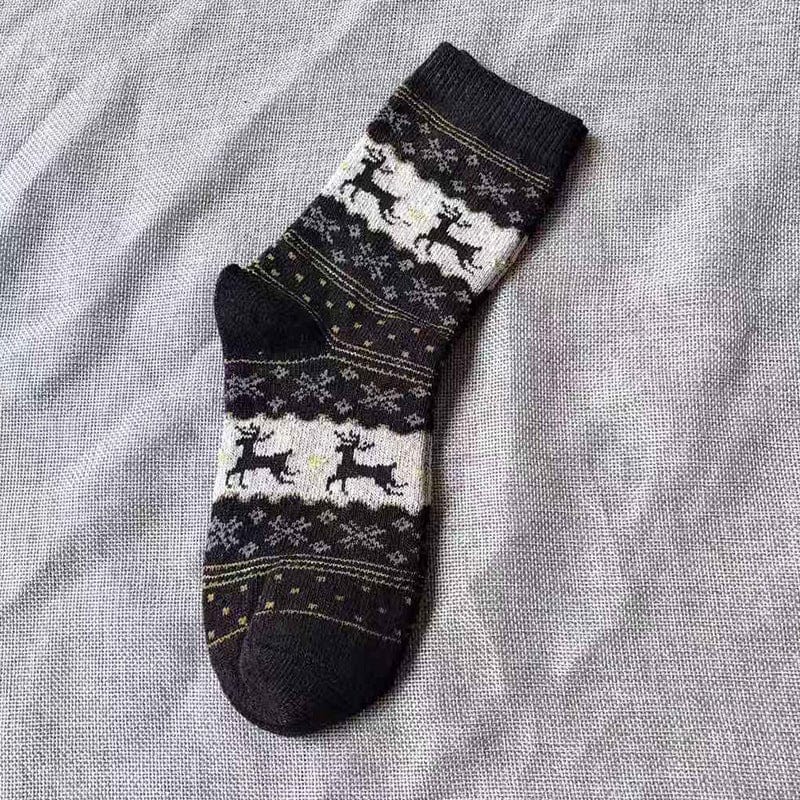 Brown / Free size Autumn and winter warm female socks Christmas gold deer rabbit wool socks manufacturers wholesale