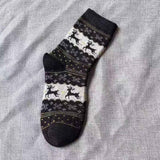 Brown / Free size Autumn and winter warm female socks Christmas gold deer rabbit wool socks manufacturers wholesale