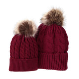 Caps and Hats Maroon Mommy And Me Beanies Winter Hats Matching Knitted Beanies- Mother Daughter Beanies