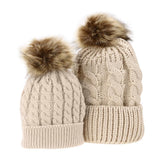 Caps and Hats Wheat Mommy And Me Beanies Winter Hats Matching Knitted Beanies- Mother Daughter Beanies