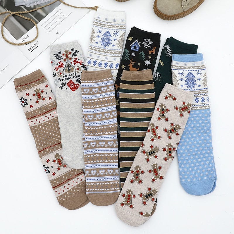 Christmas stocking trend gold silk pair socks for men and women