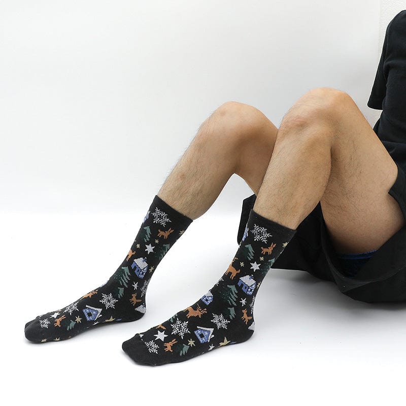Christmas stocking trend gold silk pair socks for men and women