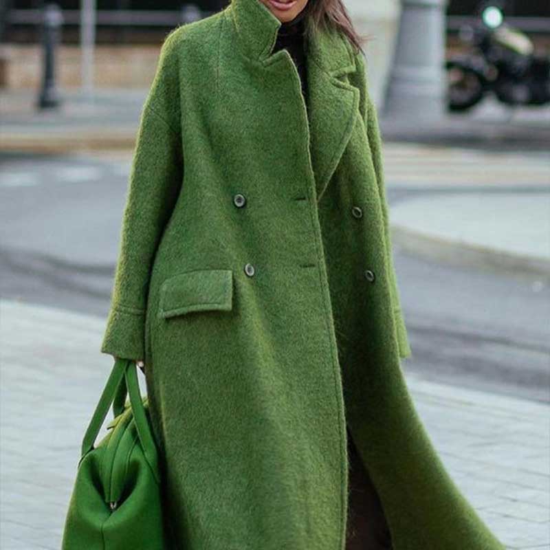 Women's green coat outlet