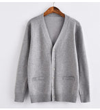 gray / XXL V-neck simple sweater
