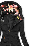 Hoodies&Sweatshirts Casual Solid Extended Hooded Jacket