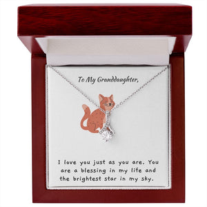 Jewelry 14K White Gold Finish / Luxury Box Alluring Beauty necklace For My Grand-Daughter