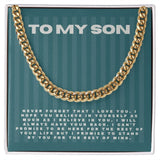 Jewelry 14K Yellow Gold Finish / Standard Box Cuban Link Chain For My Son