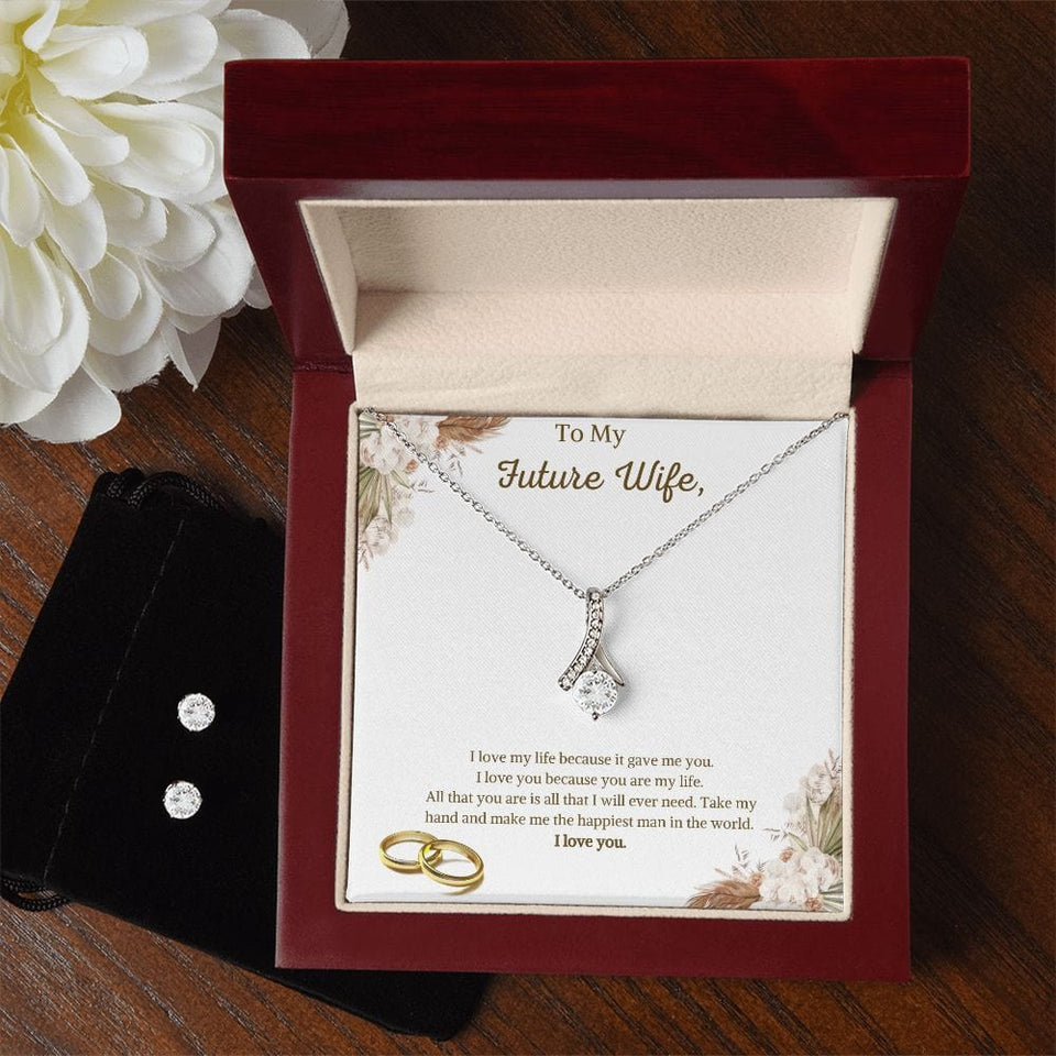 Jewelry Alluring Beauty Necklace and Cubic Zirconia Earring Set For My Future Wife