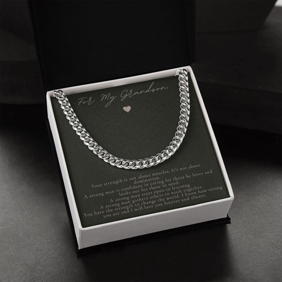 Jewelry Cuban Link Chain For Grandson - 3