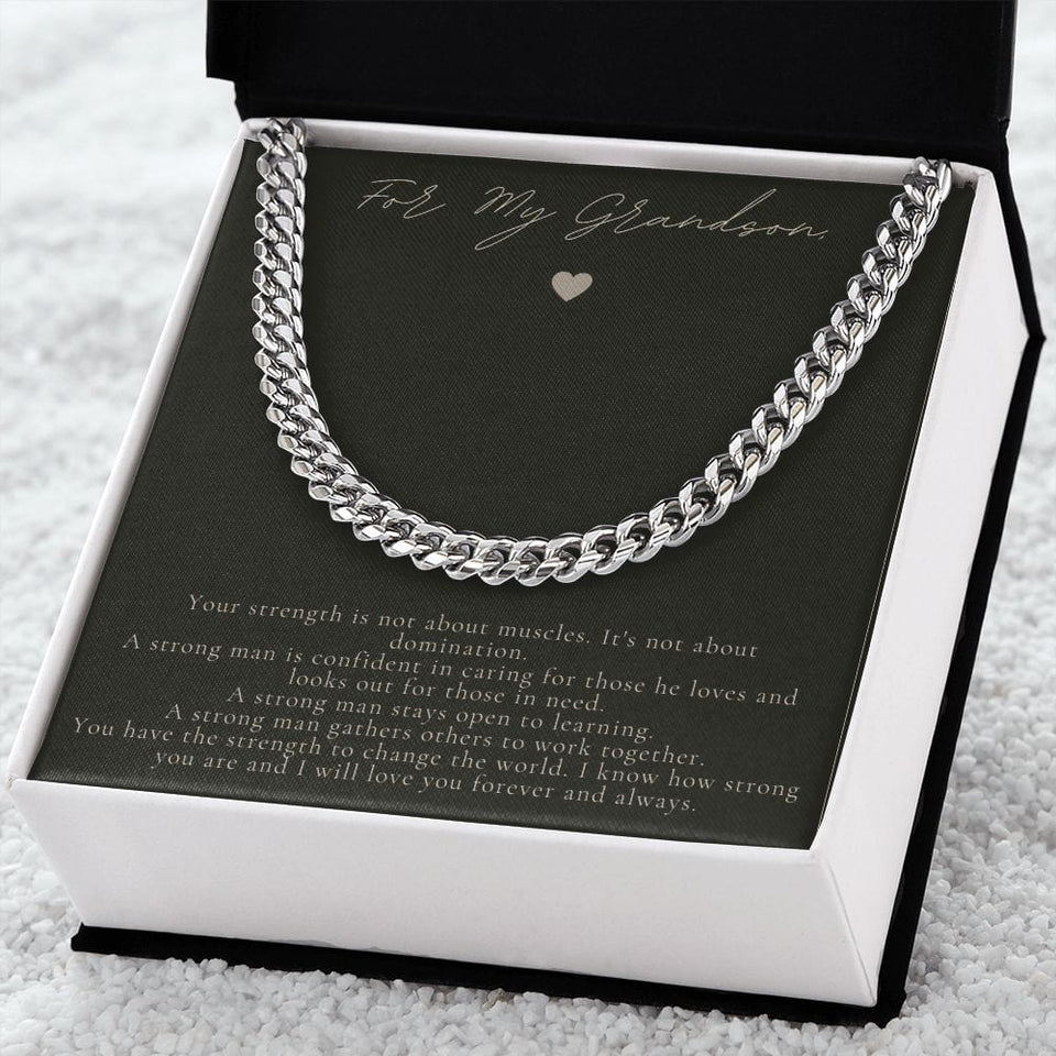 Jewelry Cuban Link Chain For Grandson - 3