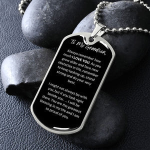 Jewelry Dog Tag For My Grandson ( I LOVE YOU )