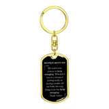 Jewelry Dog Tag with Swivel Keychain (Gold) / No Graphic Dog Tag Keychain (NEVER GIVE UP)
