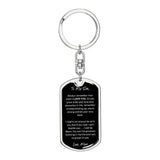 Jewelry Dog Tag with Swivel Keychain (Steel) / No Dog Tag Keychain For My Son