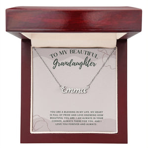 Jewelry Polished Stainless Steel / Luxury Box Custom Name Necklace For My Grandaughter