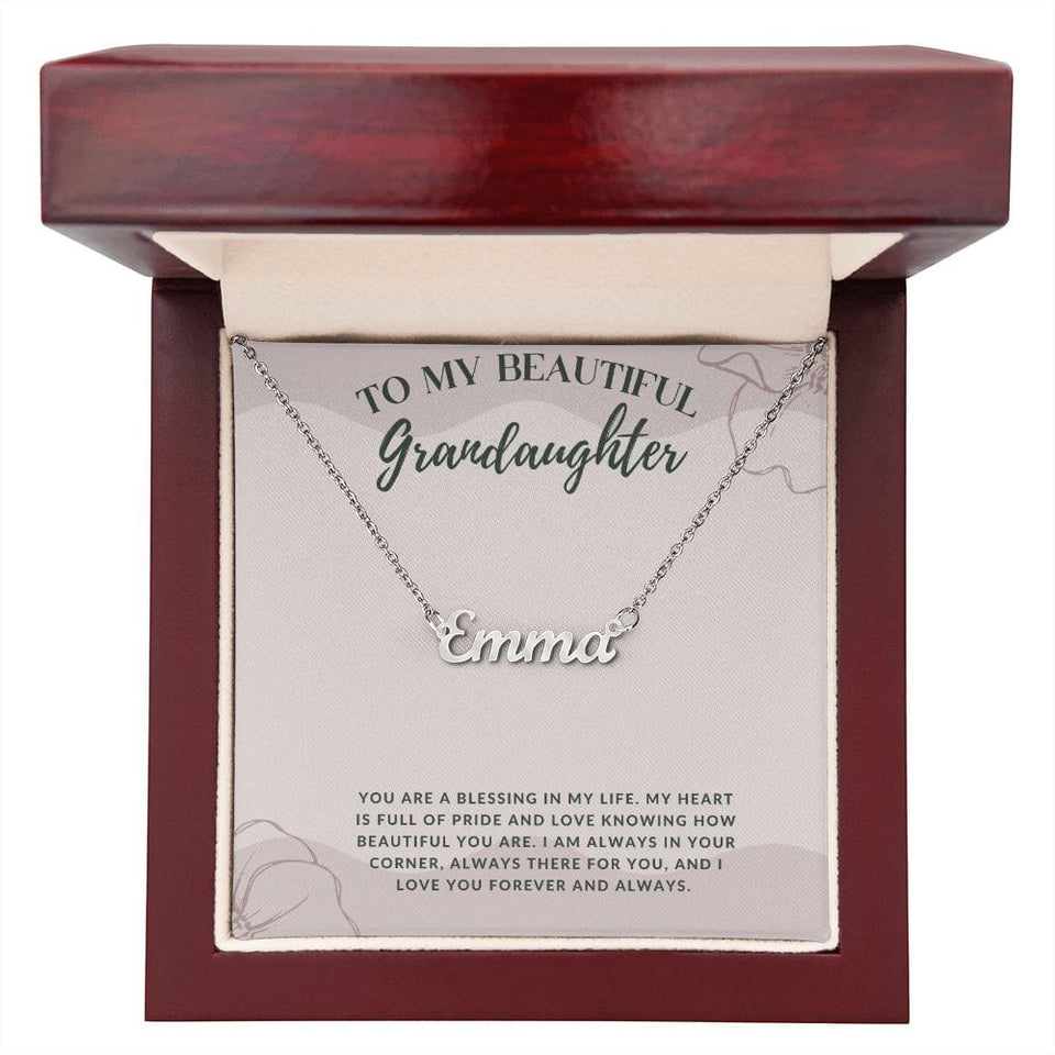 Jewelry Polished Stainless Steel / Luxury Box Custom Name Necklace For My Grandaughter