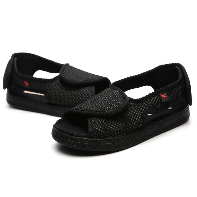 Lesvago widened adjustable Velcro casual cloth shoes fat wide deformed foot gauze foot thumb valgus deformation Fully Adjustable Easy-Wearing Orthopaedic Shoes