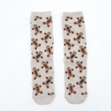Multiple Gingerbread Men / 38-45 Christmas stocking trend gold silk pair socks for men and women