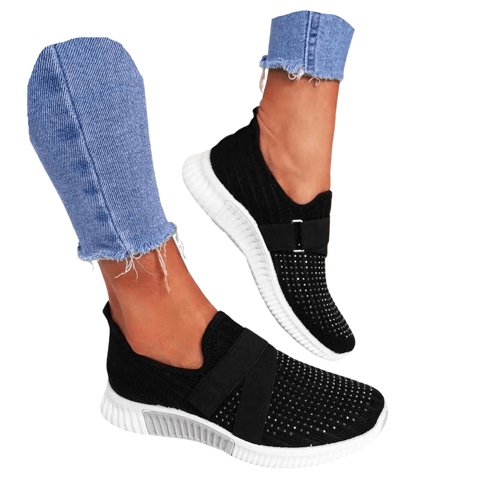 Mesh slip on trainers shop
