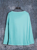 T-shirts Long Sleeve Cotton Leopard Print Asymmetric T-Shirts