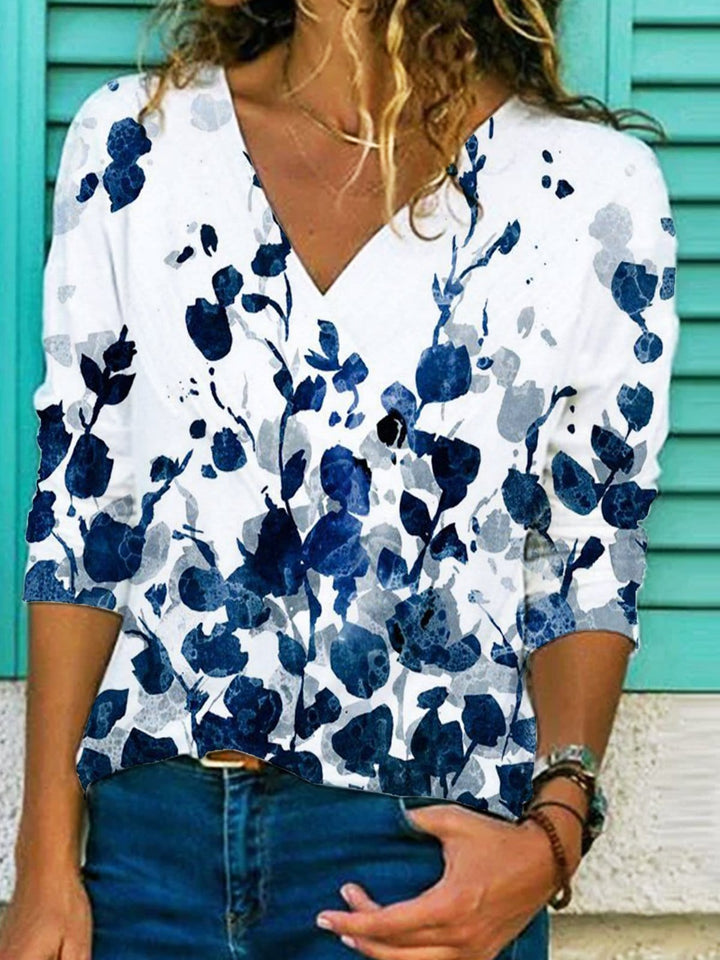 Tops Women Long Sleeve Casual Floral Shirts & Tops