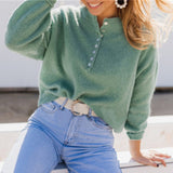 Women Single Breasted Knit Cardigan Casual Solid Loose O neck Lantern Sleeve Tops 2021 Autumn Winter Streetwear Sweater Cardigan